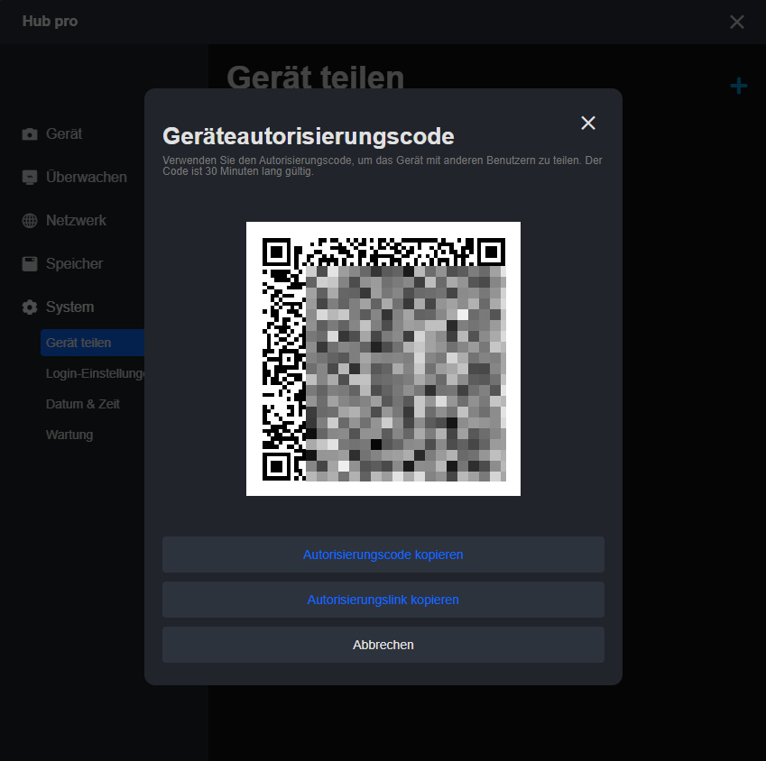 client device share code