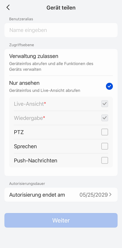 view only settings