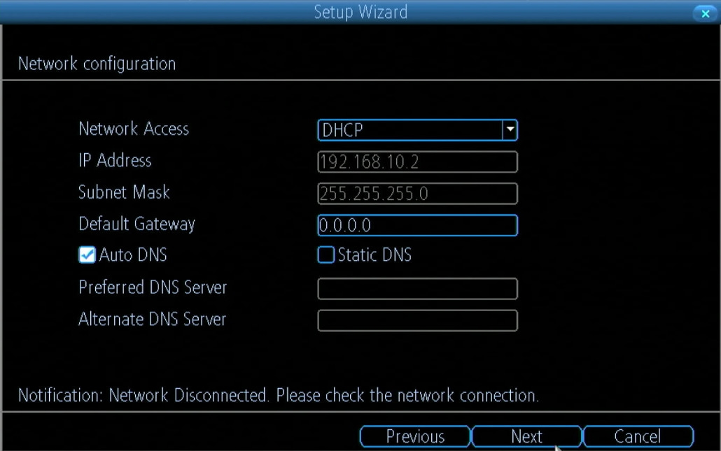 Set up the Network configuration