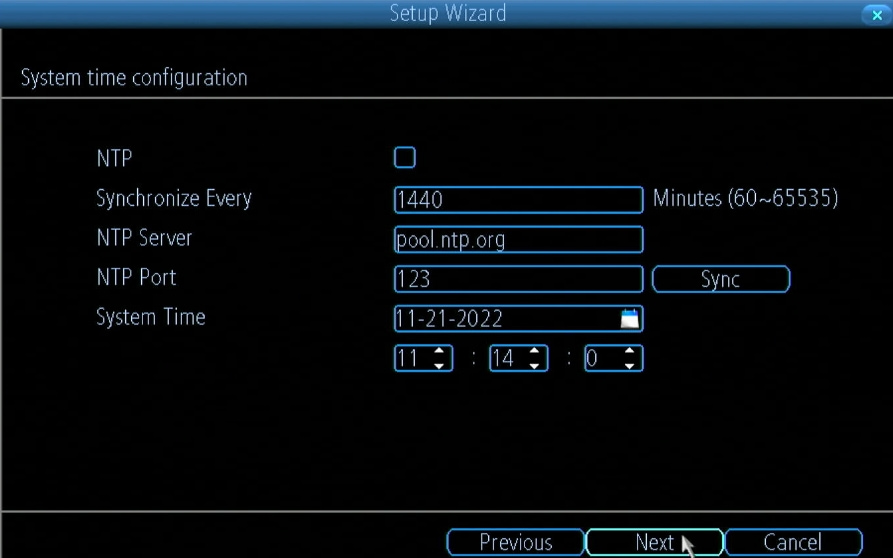 Configure system time