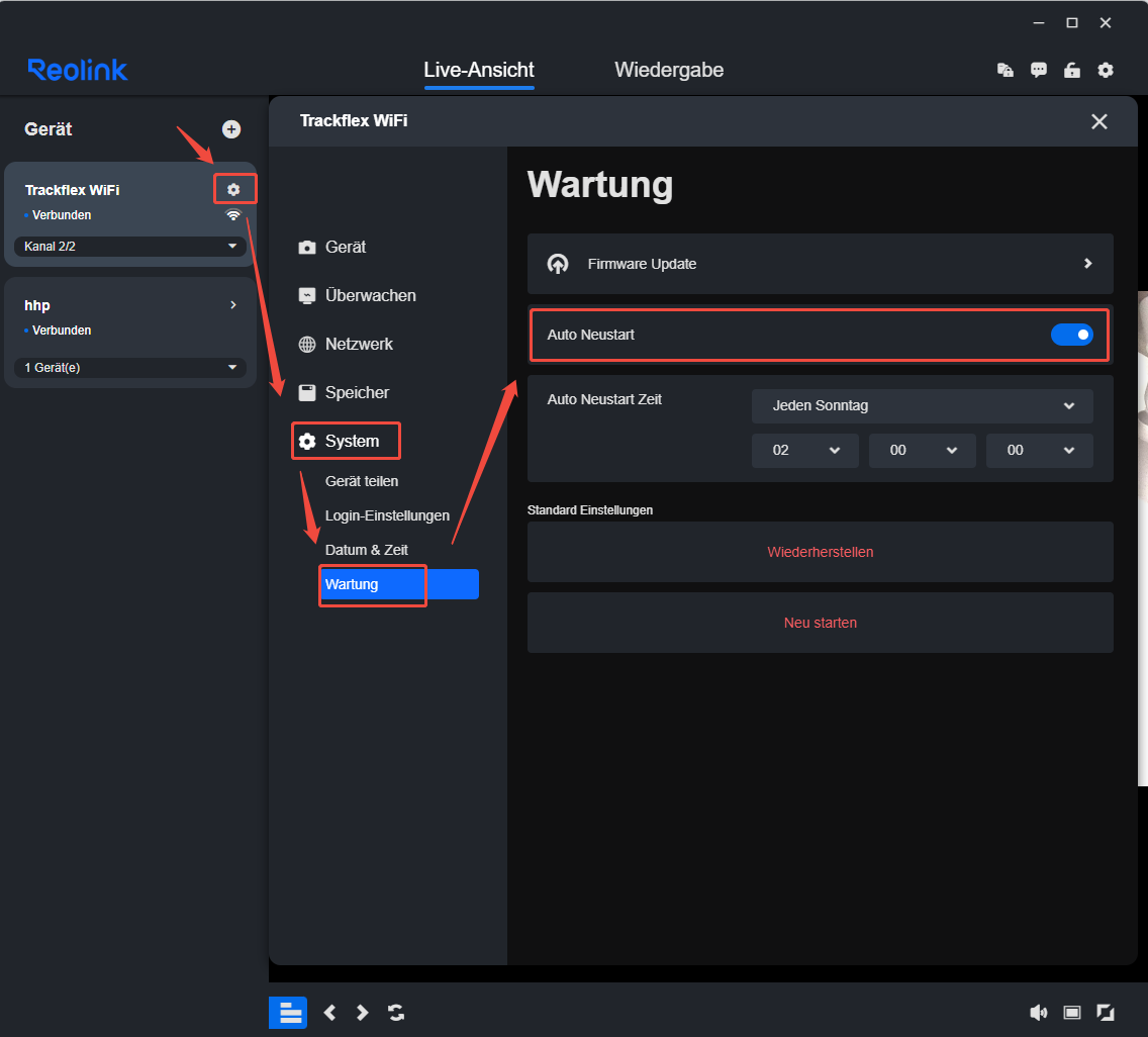 Auto reboot client