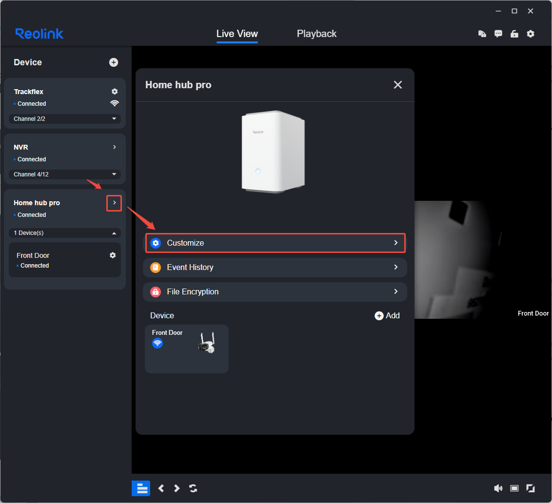 home hub settings client