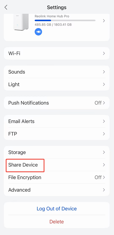 home hub share device