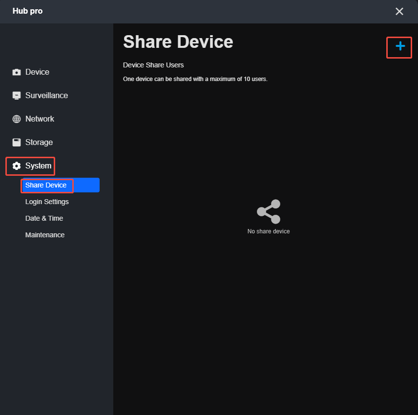 client home hub share device