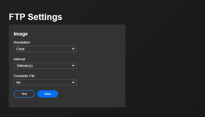 WEB FTP settings