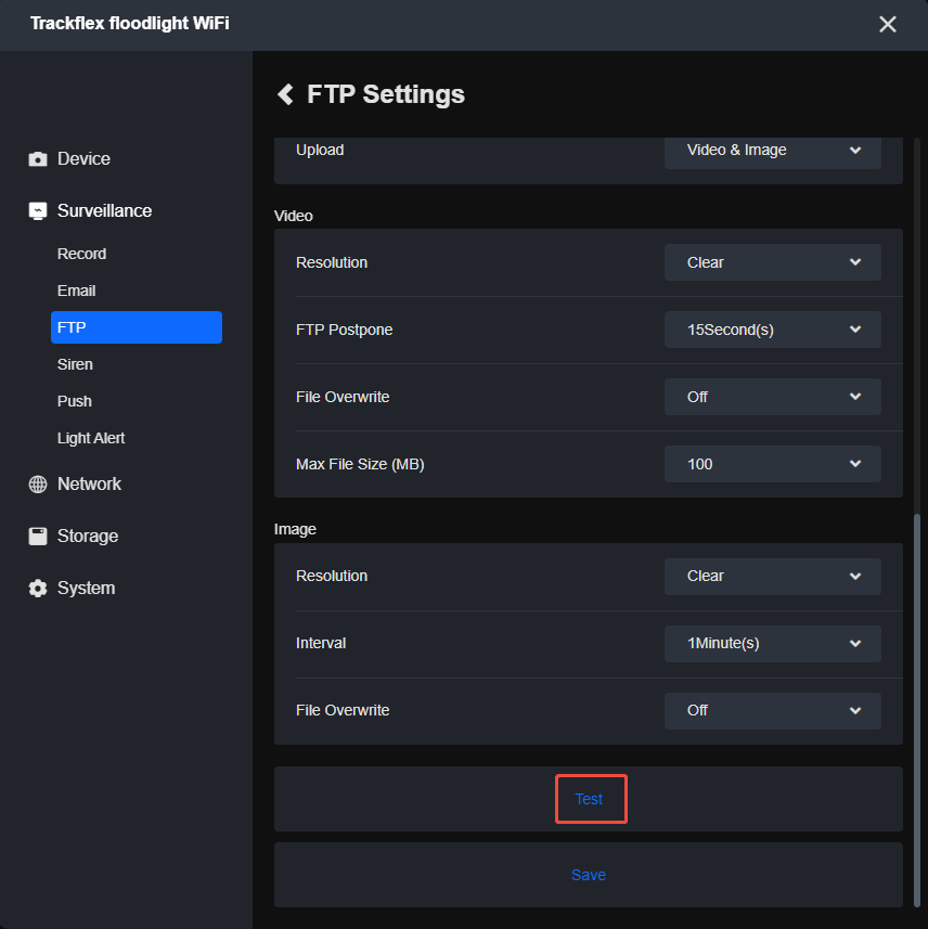 client FTP Setting