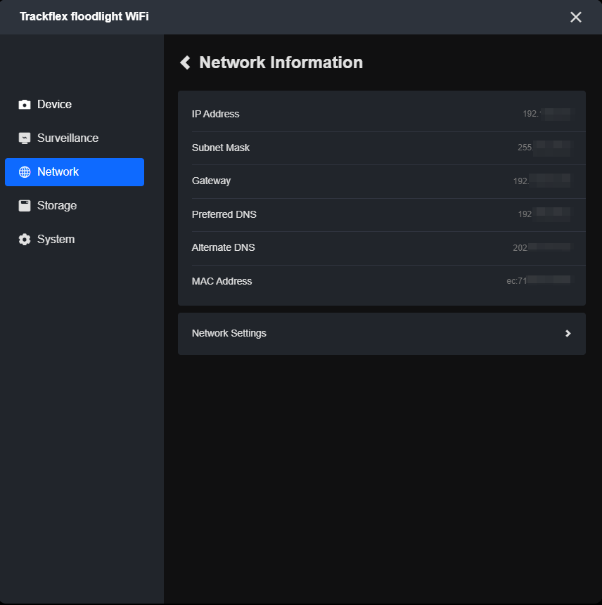check the client network information