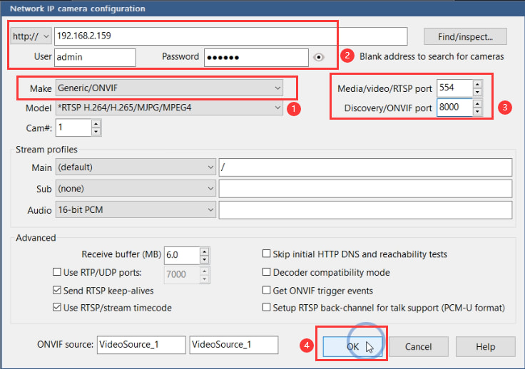 IP address and password