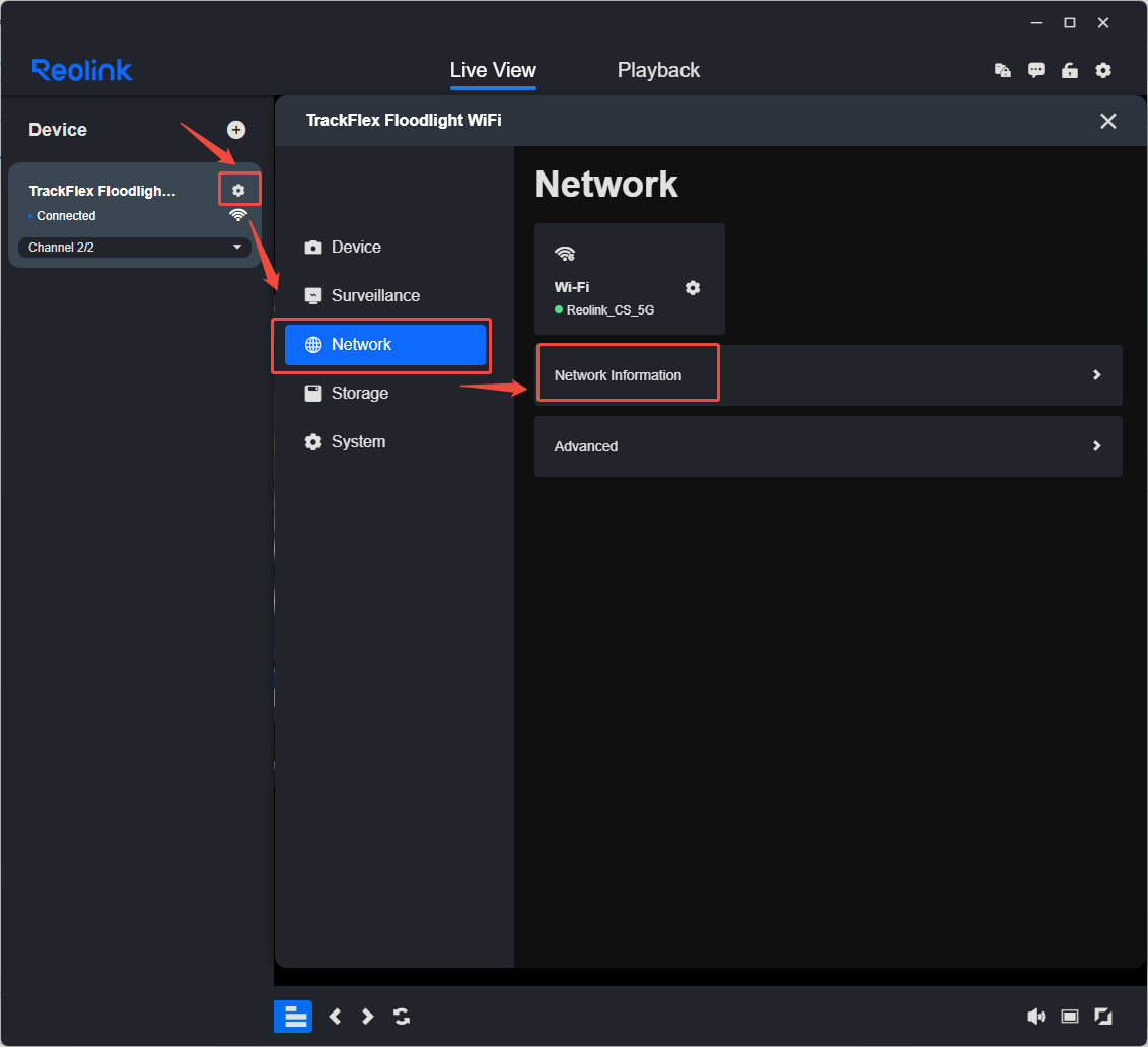 client network info