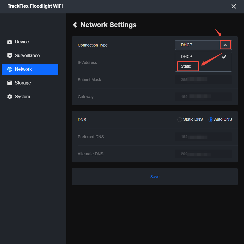 client network Static