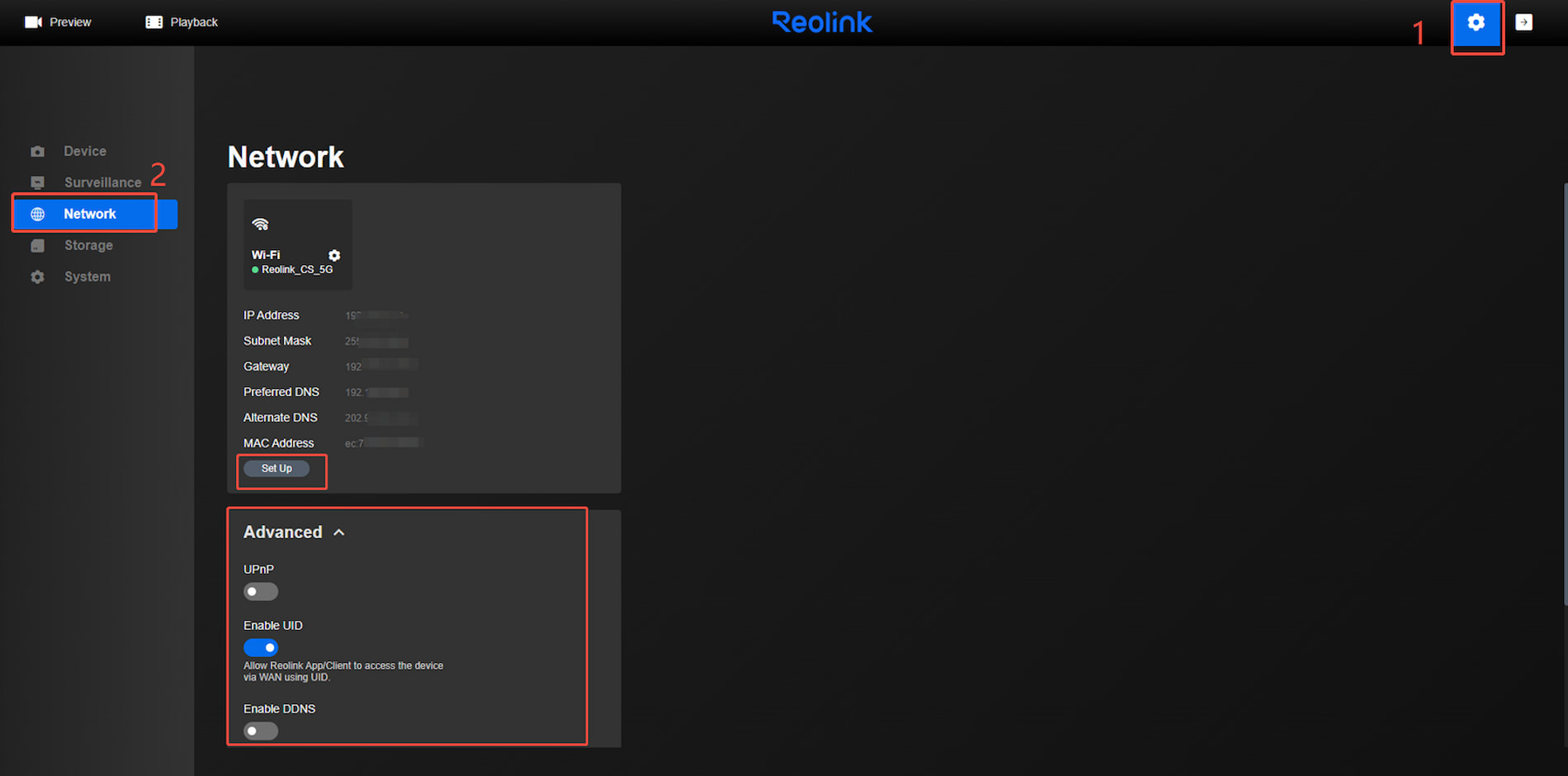 web network set up