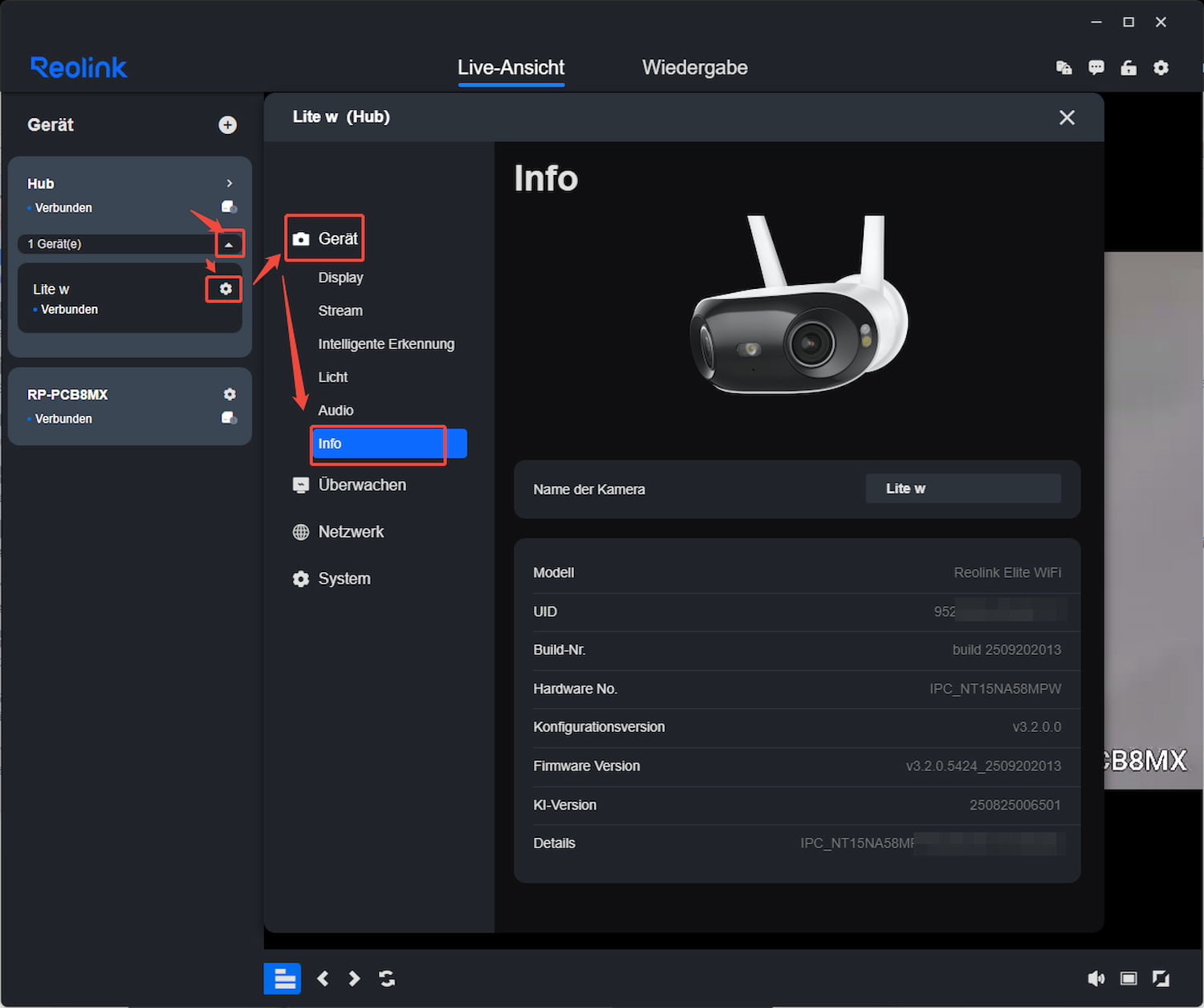 homehub devcie info