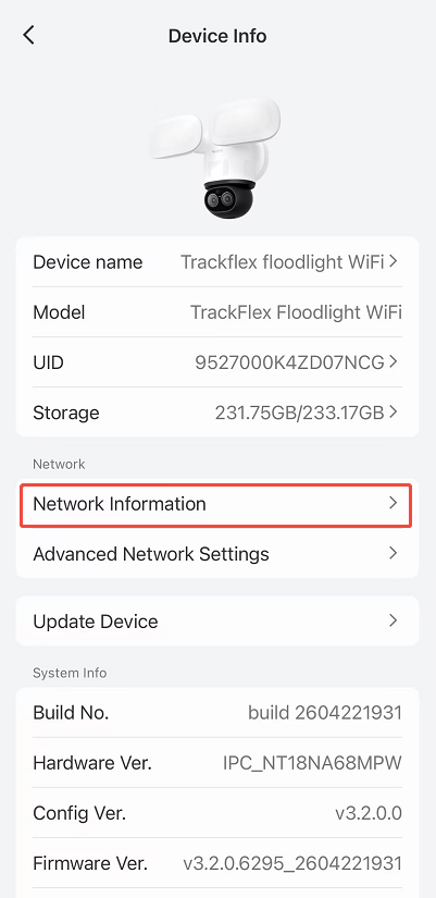 app  Network Info