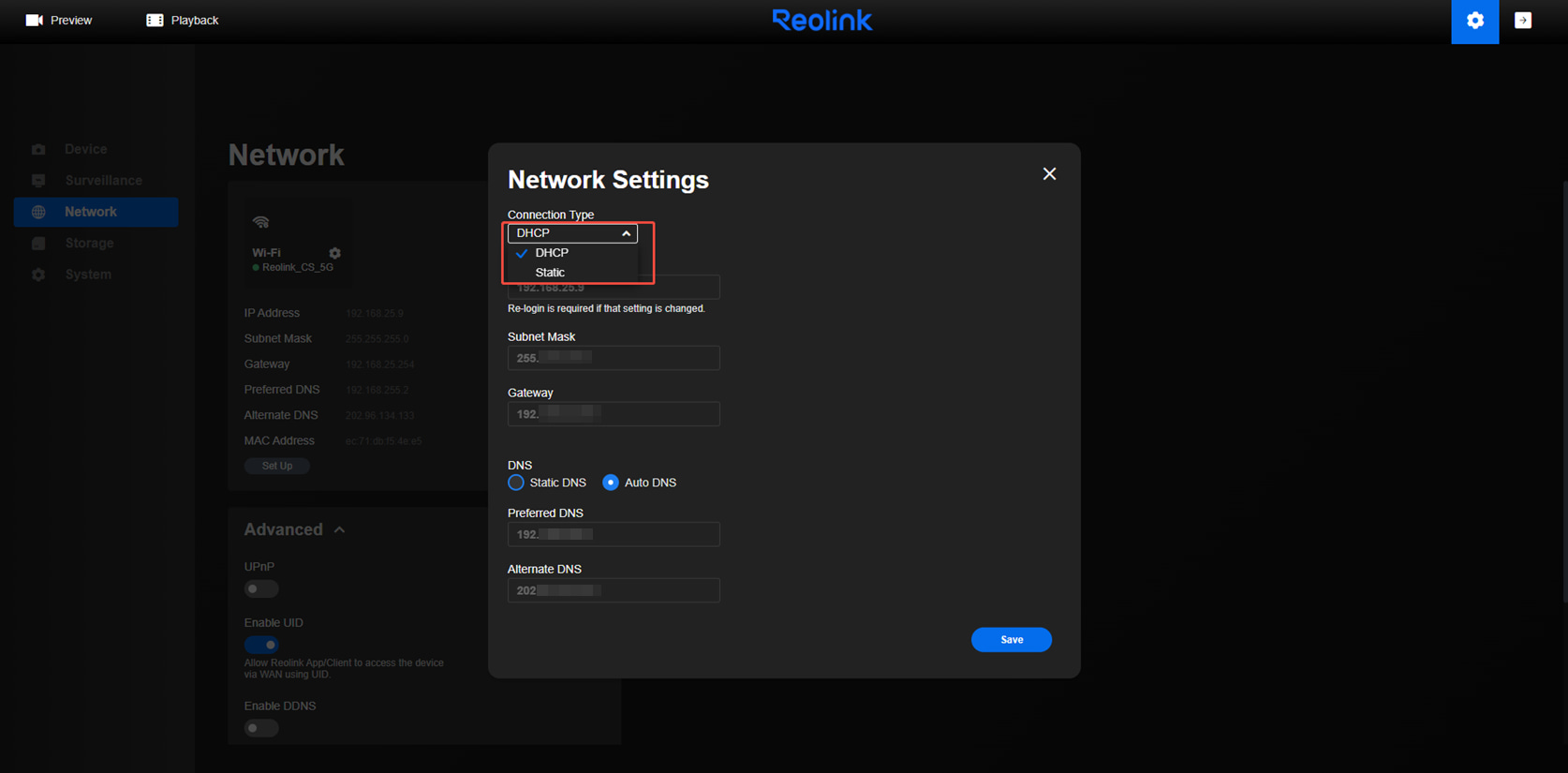 web server settings