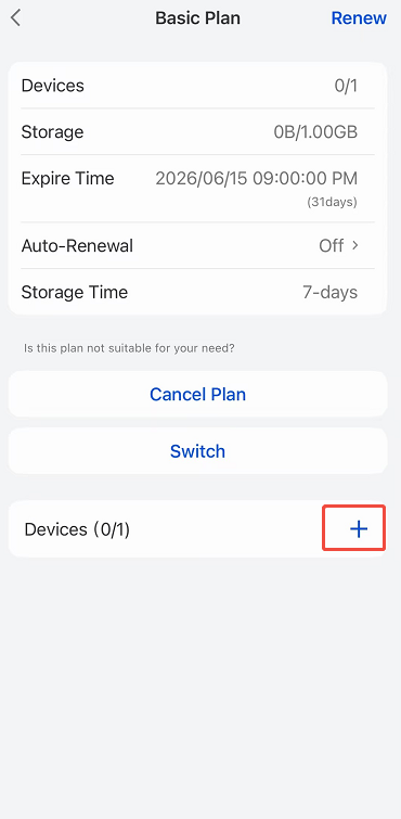basic plan settings