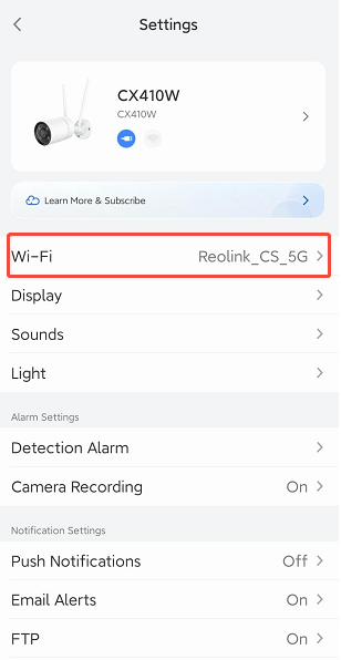 wifi settings page