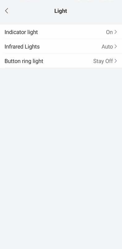 doorbell battery light settings
