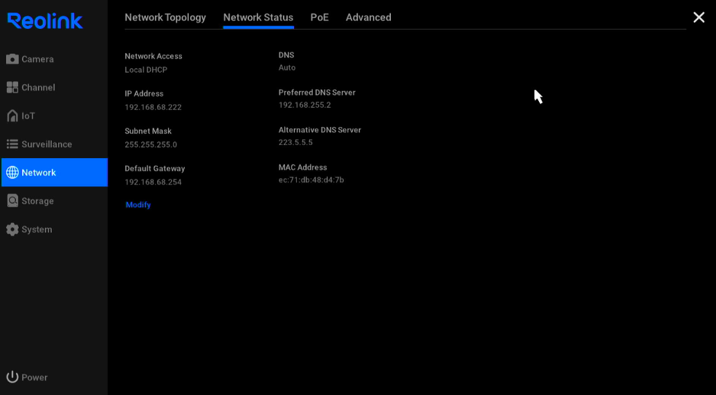 Network status