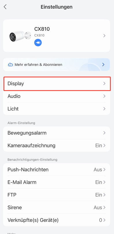 Standalone Camera display