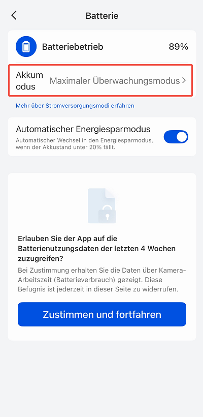 Tap Battery Mode