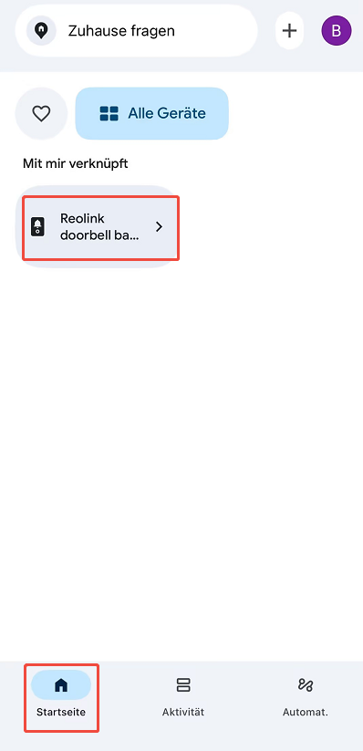 Google Home Devices page