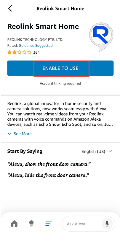 enable to use