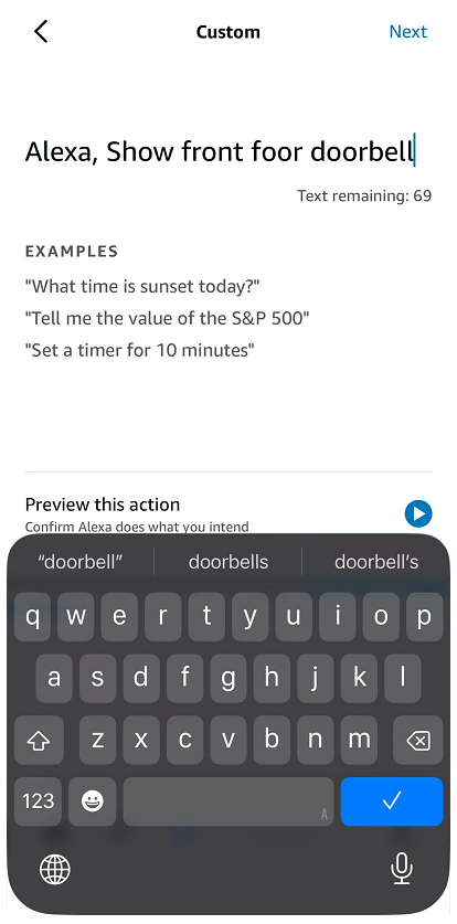 Show the live video feed