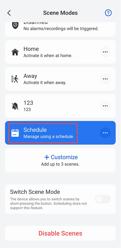 check schedule