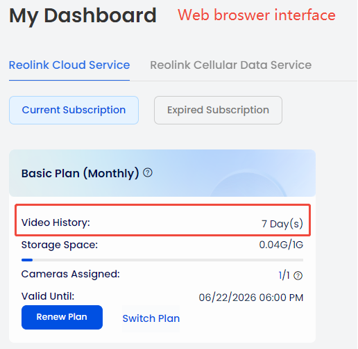 web interface