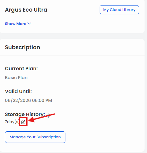 Storage History