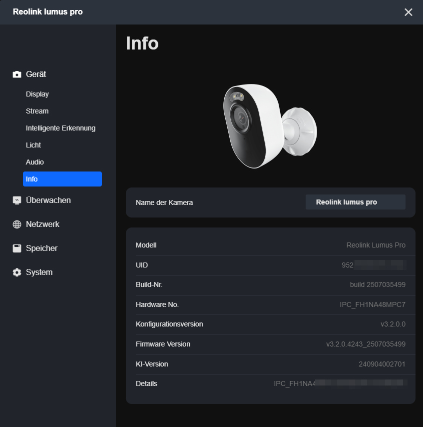 Device Settings page