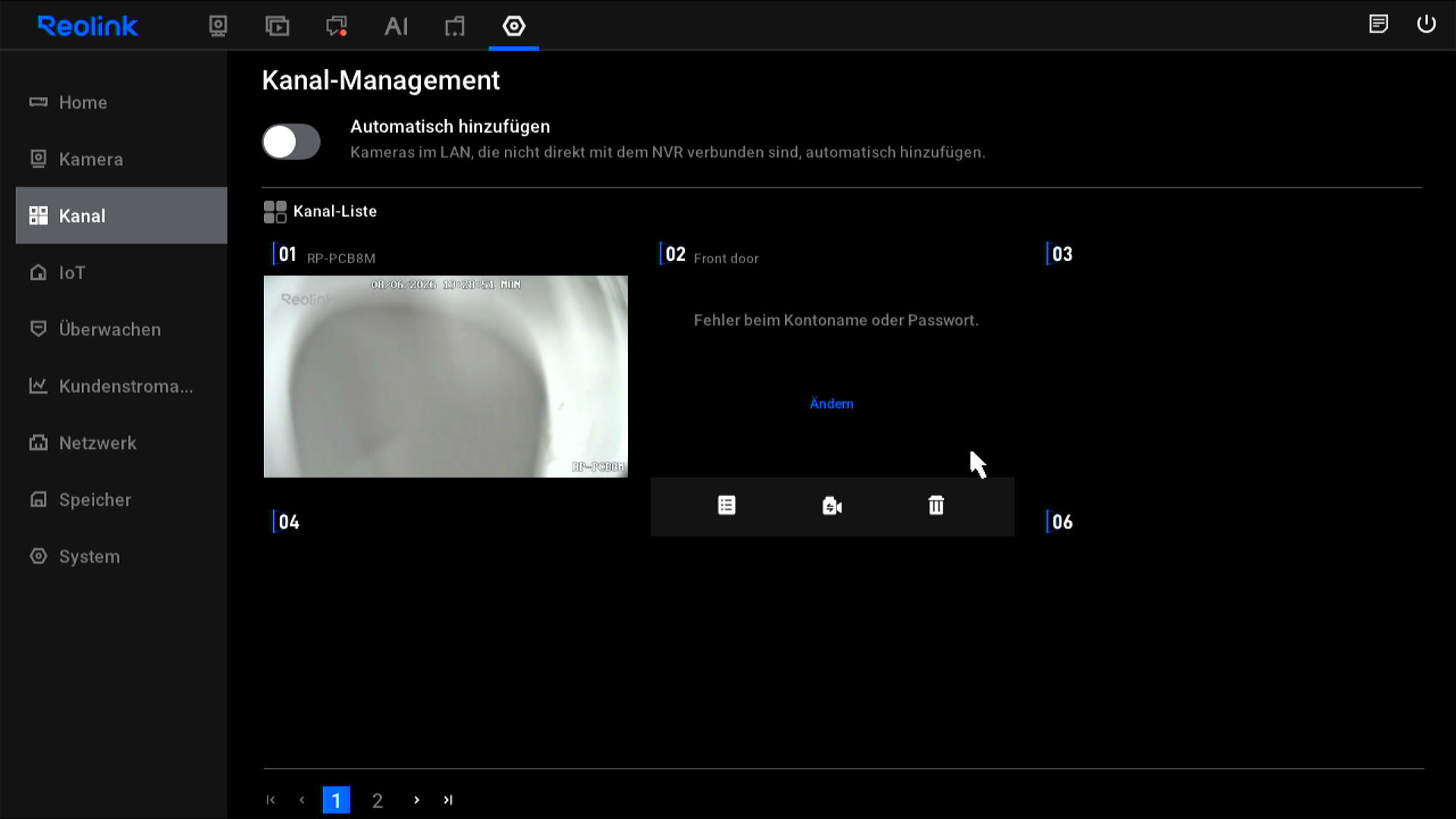NVR modify device password
