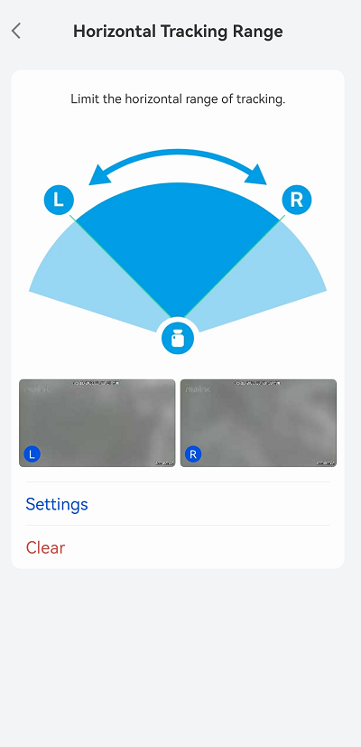set up the horizontal tracking range