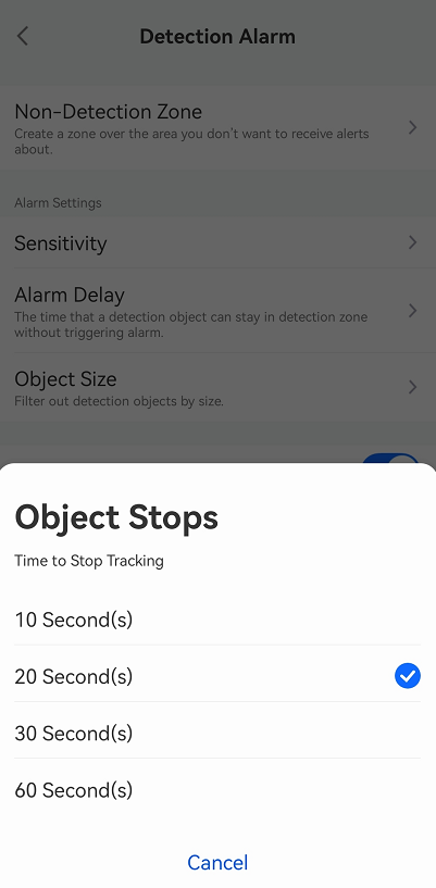 object stops