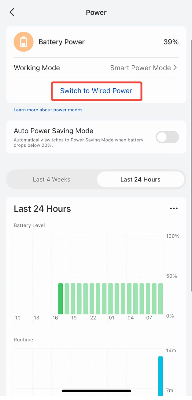 switch to wired power