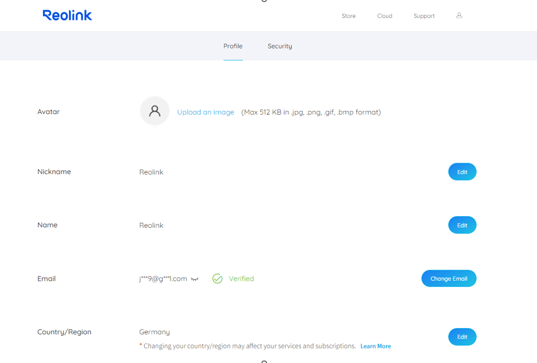 Profile Page