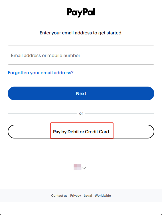 select Pay with Debit or Credit Card
