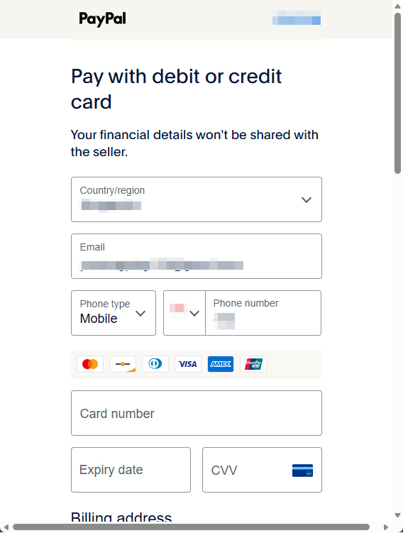 Enter your card information