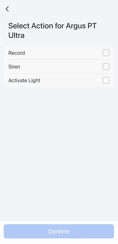 select action for camera
