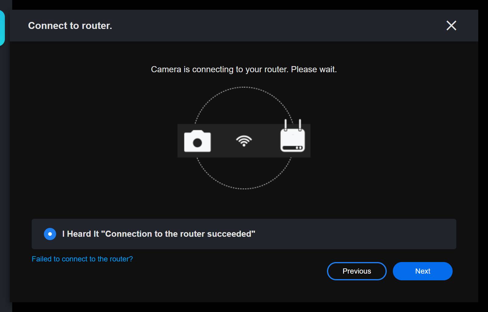 connect to the router successfully