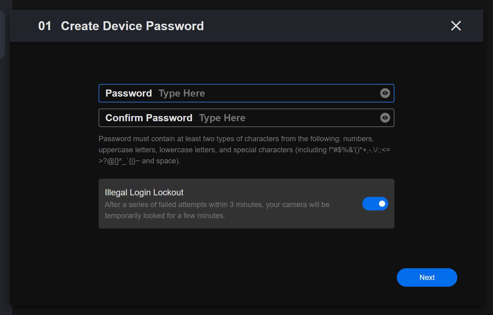 create device password