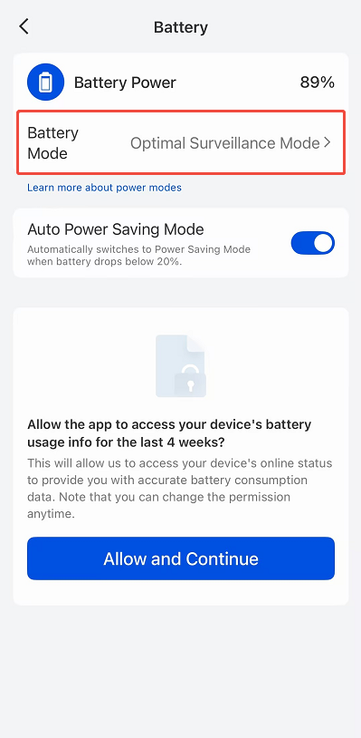 Tap Battery Mode