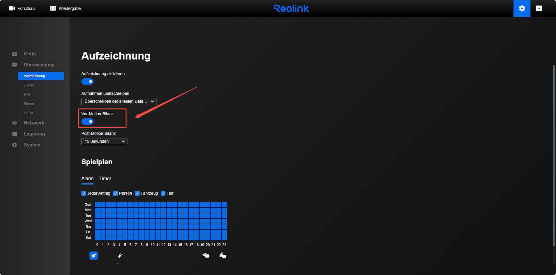 web Pre Motion Record