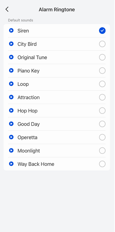 Choose an alarm ringtone