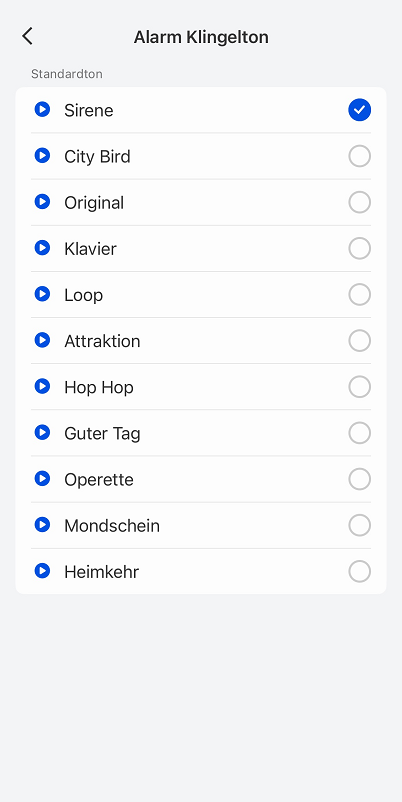 Choose an alarm ringtone