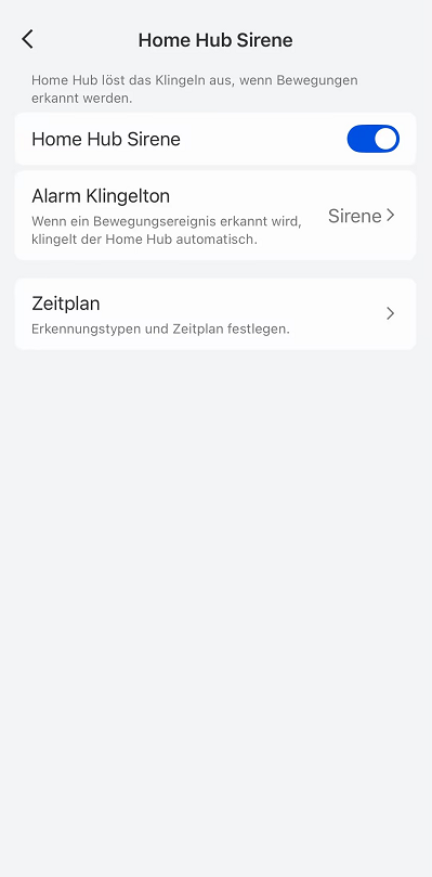 enable the Home Hub Siren