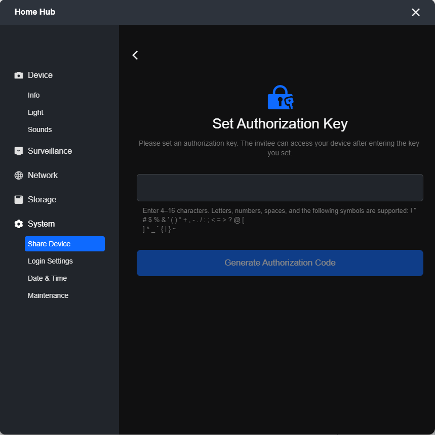 Authorization key