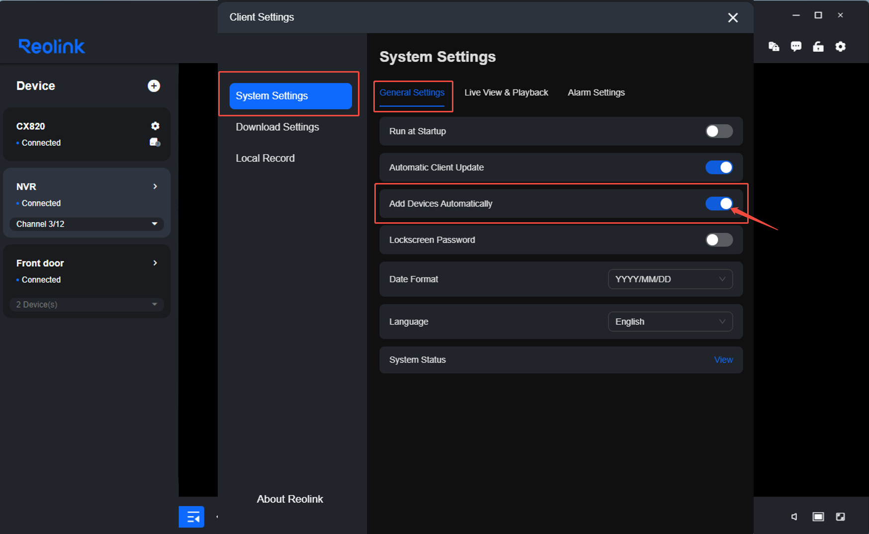 Add Device Automatically
