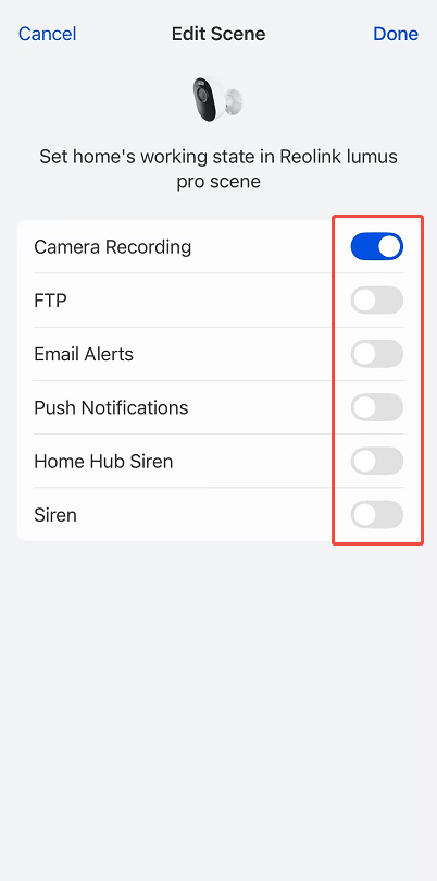 enable or disable functions
