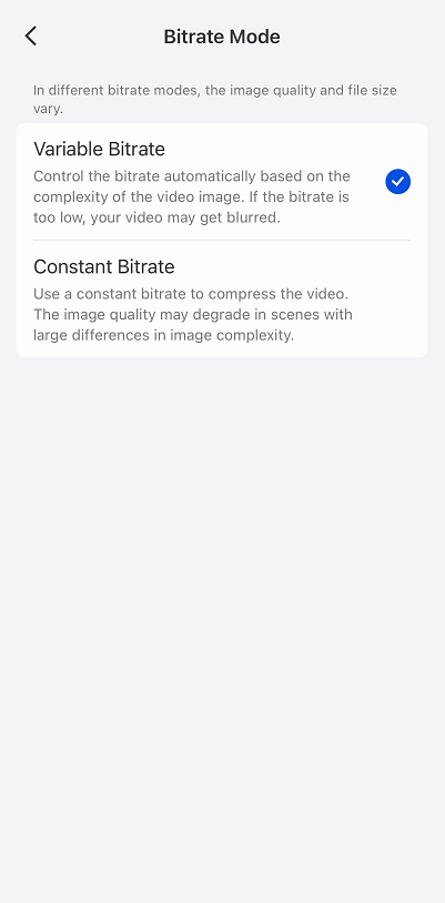  Bitrate Mode